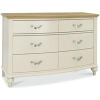 Bentley Designs Montreux Pale Oak and Antique White Chest of Drawer - 6 Drawer Wide