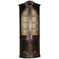 belle noir tall glazed corner cupboard