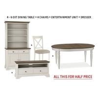 bentley designs hampstead soft grey and weathered oak dining room pack ...