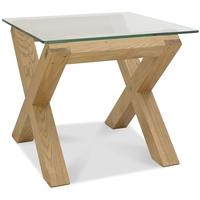 bentley designs turin light oak lamp table glass top