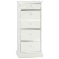 Bentley Designs Ashby White Chest of Drawer - 5 Drawer Tall