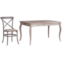 Belfort Dining Set - Shaped Leg with 4 Check Seat Pad Chairs