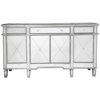 Beaumont Mirrored 3 Drawer 4 Door Cabinet with Silver Trim