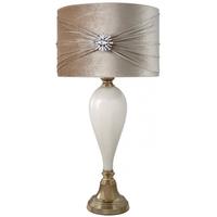 Berkeley Classical White Pearl Table Lamp with Gold Velvet Shade