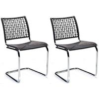 beta black dining chair with chrome legs set of 4