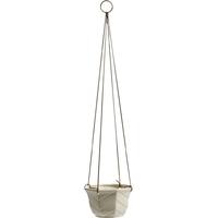 Beige Hanging Pot with Leather String (Set of 4)