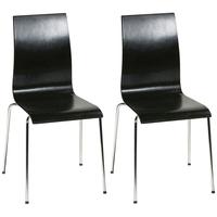 bella black dining chair with chrome legs set of 4