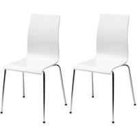 Bella White Dining Chair with Chrome Legs (Set of 4)