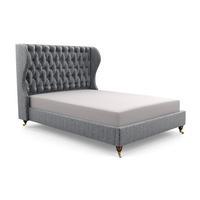 Belmont King Crushed Velvet Low End Bed Frame, Silver