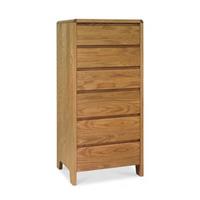 Bentley Designs Domino 6 Drawer Chest - Oak