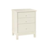 Bentley Designs Atlanta White 3 Drawer Nightstand White Bedside Chest