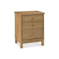 Bentley Designs Atlanta Oak 3 Drawer Nightstand Oak Bedside Chest