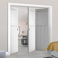 Bespoke Thrufold DX 1930\'s White Primed Panel Folding 2+1 Door