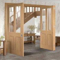 bespoke thrufold malton oak glazed folding 21 door no raised mouldings ...