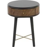 Belgrave Side Table With Drawer, Dark Stained Oak