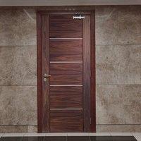 Bespoke Portici Walnut Flush Door with Aluminium Inlay - Prefinished