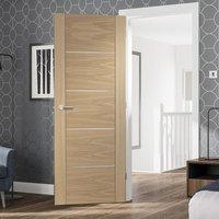 Bespoke Portici Oak Flush Door with Aluminium Inlay - Prefinished