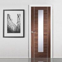 Bespoke Forli Walnut Glazed Door with Aluminium Inlay - Prefinished