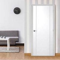 Bespoke Forli White Flush Door with Aluminium Inlay - Prefinished