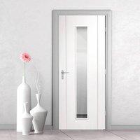 Bespoke Forli White Glazed Door with Aluminium Inlay - Prefinished