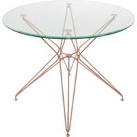Belden Round Dining Table, Glass and Copper