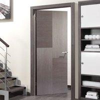 Bespoke Hermes Chocolate Grey Flush Fire Rated Door - Prefinished