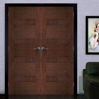 Bespoke Monaco Flush Walnut Door Pair - Prefinished