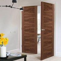 Bespoke Vancouver Walnut 5P Flush Fire Rated Door Pair - Prefinished