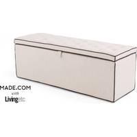 Bergerac Storage Bench, Stone with Contrast Piping