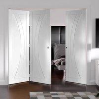 bespoke thrufold salerno white primed flush folding 21 door