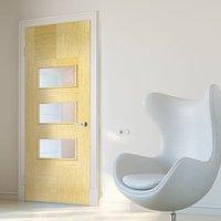 Bespoke Apollo Oak 3L Door with Clear Safety Glass - Prefinished