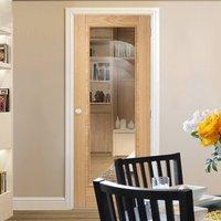 bespoke vancouver oak 1l door with clear safety glass prefinished
