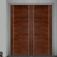 Bespoke Alcaraz Walnut Flush Door Pair - Prefinished