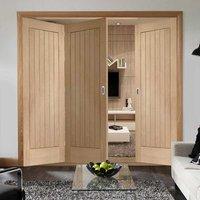 Bespoke Thrufold Suffolk Oak Folding 2+1 Door with Vertical Lining