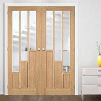 Bespoke Coventry Contemporary Oak Door Pair with Clear Safety Glass