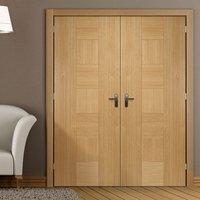 Bespoke Catalonia Flush Oak Door Pair - Prefinished