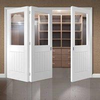 Bespoke Thrufold Suffolk White Primed Glazed Folding 2+1 Door