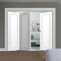 Bespoke Thrufold Pattern 10 1P White Primed Folding 2+1 Door