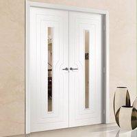 bespoke potenza white glazed door pair prefinished