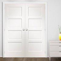 Bespoke Severo White 4 Panel Door Pair - Prefinished