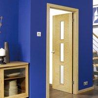Bespoke Zeus Oak Door with Clear Safety Glass - Prefinished