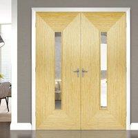 Bespoke Triumph Oak Door Pair with Clear Safety Glass - Prefinished