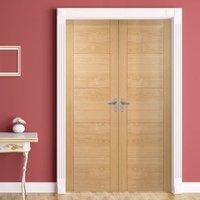 bespoke vancouver oak 5 panel style flush door pair prefinished