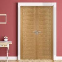 Bespoke Vancouver Oak 5P Flush Fire Rated Door Pair - Prefinished