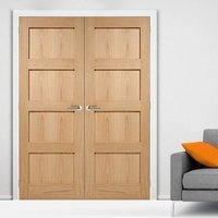 Bespoke Contemporary 4 Panel Oak Fire Rated Door Pair