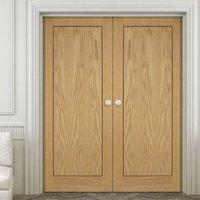bespoke oak 1p inlay flush fire rated door pair prefinished