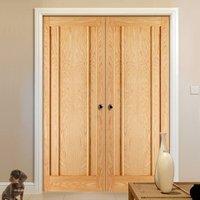 bespoke lincoln oak 3 panel door pair