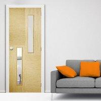 Bespoke Hermes Oak 2L Door with Clear Safety Glass - Prefinished