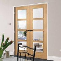 Bespoke Vancouver Oak 4L Door Pair with Clear Glass - Prefinished