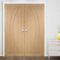 bespoke salerno oak flush door pair prefinished